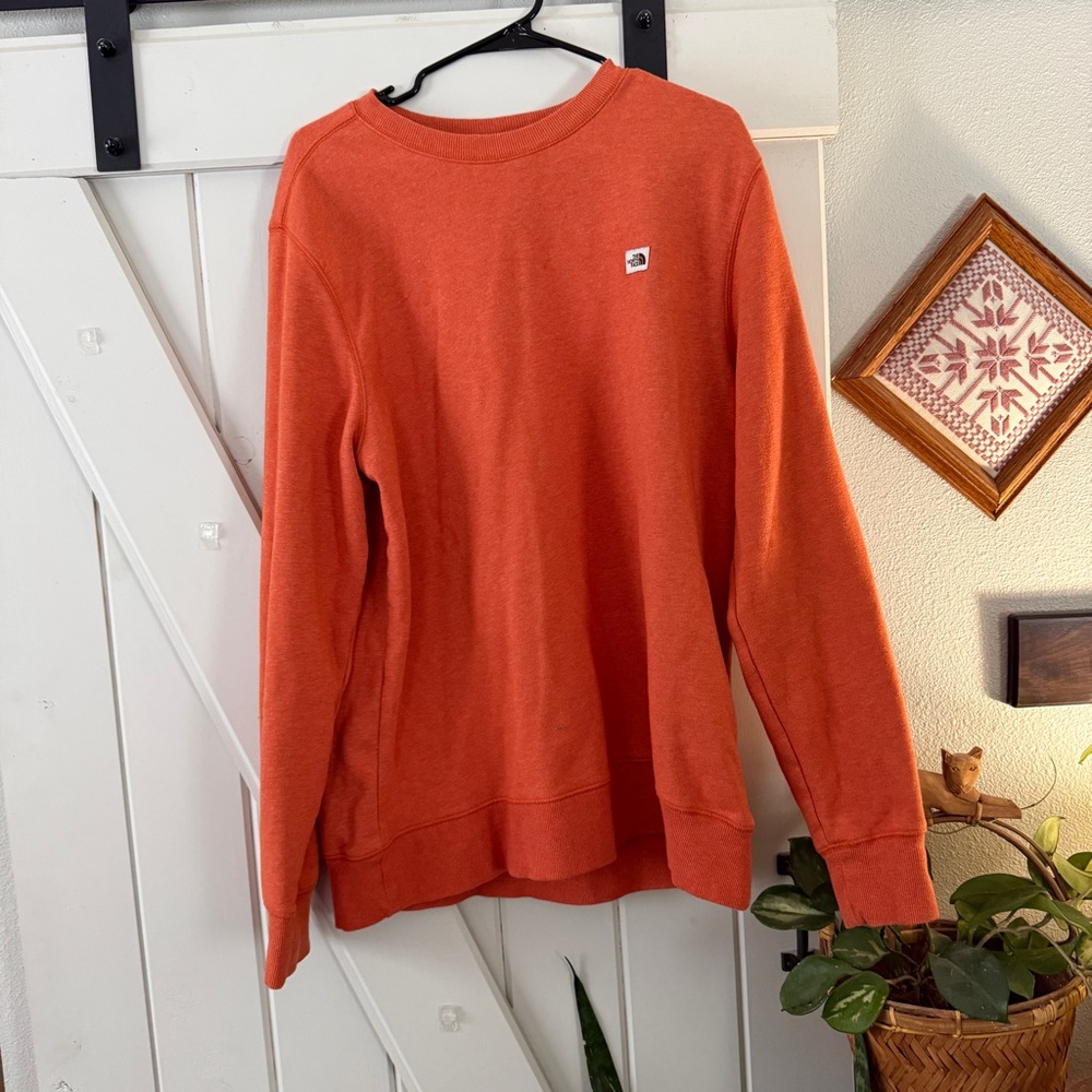 North Face Orange Crewneck Sweatshirt